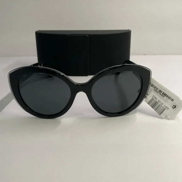 PRADA SPR 01Y 09V-5S0 round sunglass black marbletop black transparent